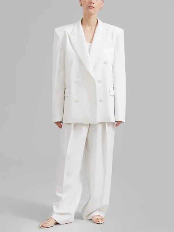 Sofia | Blazer oversize blanc croisé
