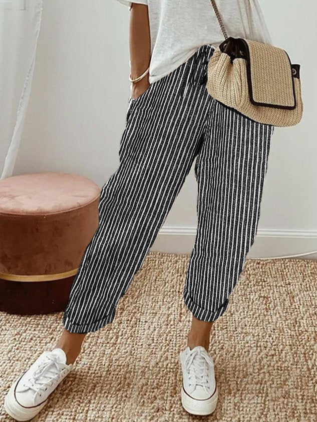 Pantalon Élégant en Tissu Fluide et Confortable