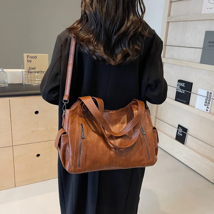 Uma — Sac porté épaule à double zip, grande contenance