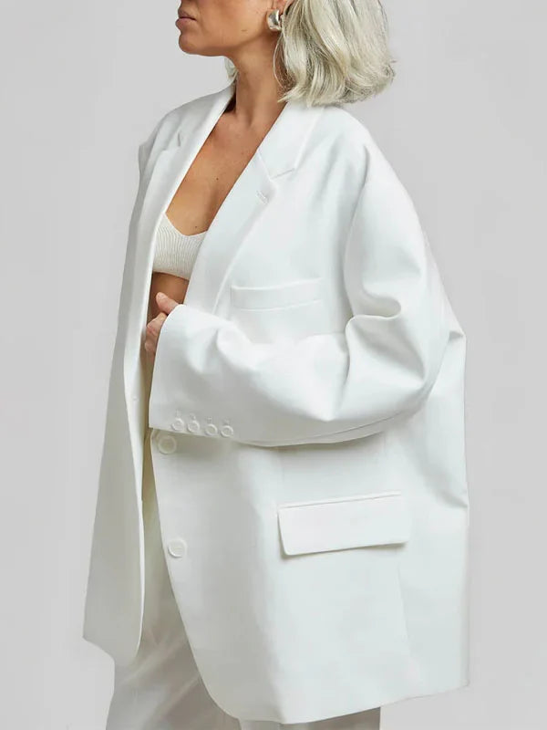 Sofia | Blazer oversize aux lignes épurées - Blanc