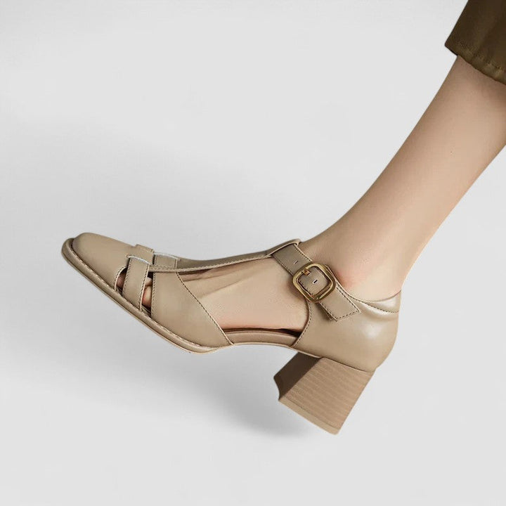 Scarlett – Sandales à talons blocs T-Strap confort orthopédique