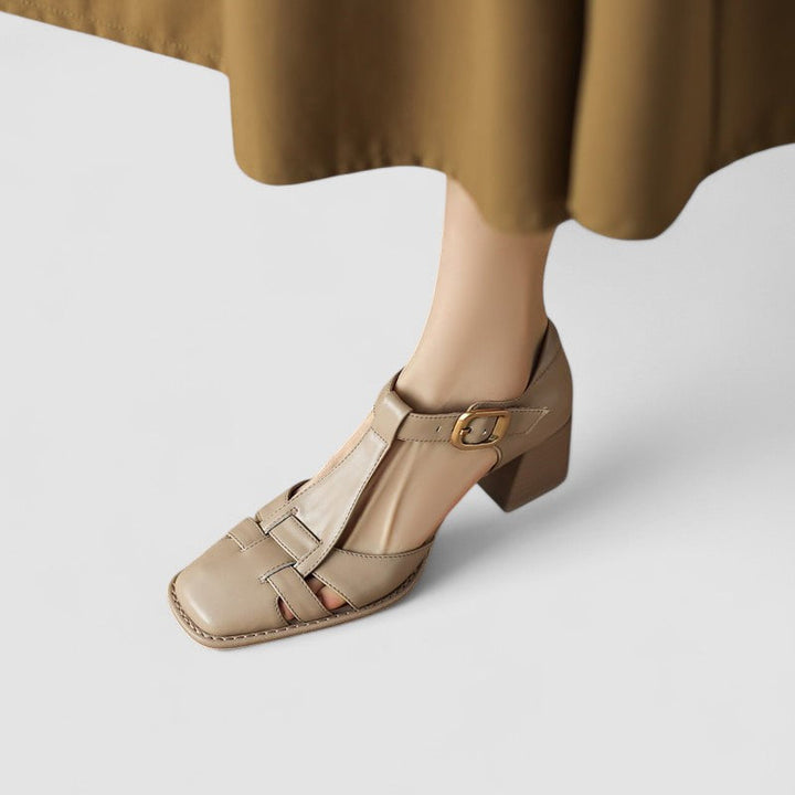Scarlett – Sandales à talons blocs T-Strap confort orthopédique