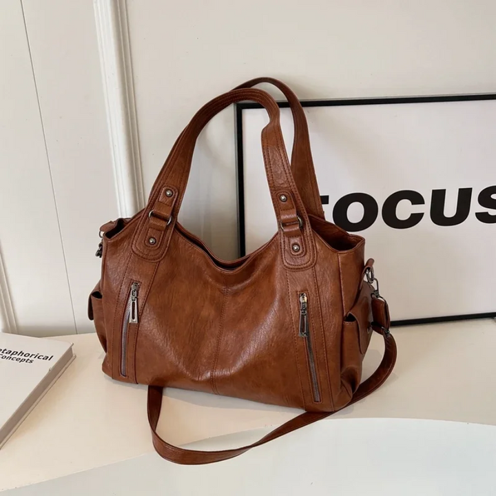 Uma — Sac porté épaule à double zip, grande contenance