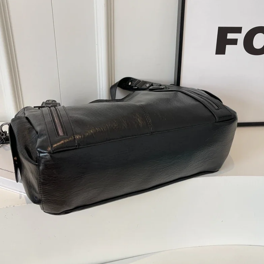 Uma — Sac porté épaule à double zip, grande contenance