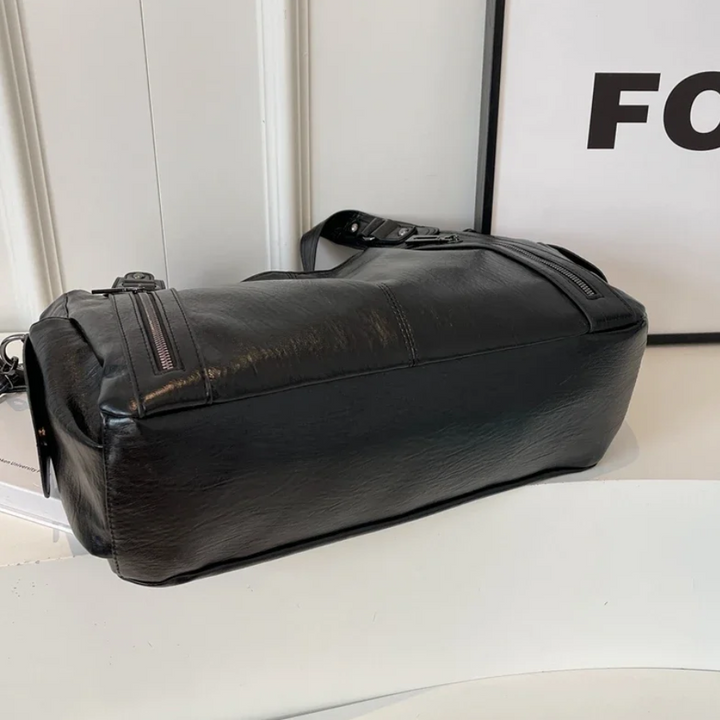 Uma — Sac porté épaule à double zip, grande contenance