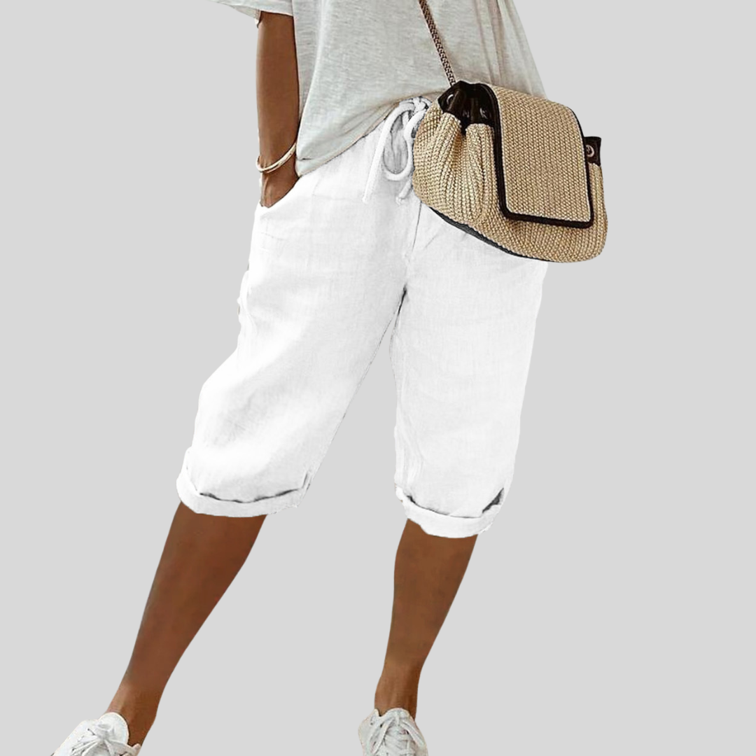 Short Élégant en Tissu Fluide et Confortable