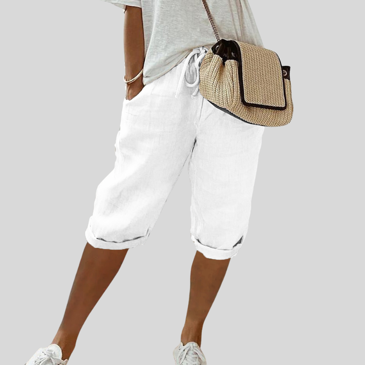 Short Élégant en Tissu Fluide et Confortable
