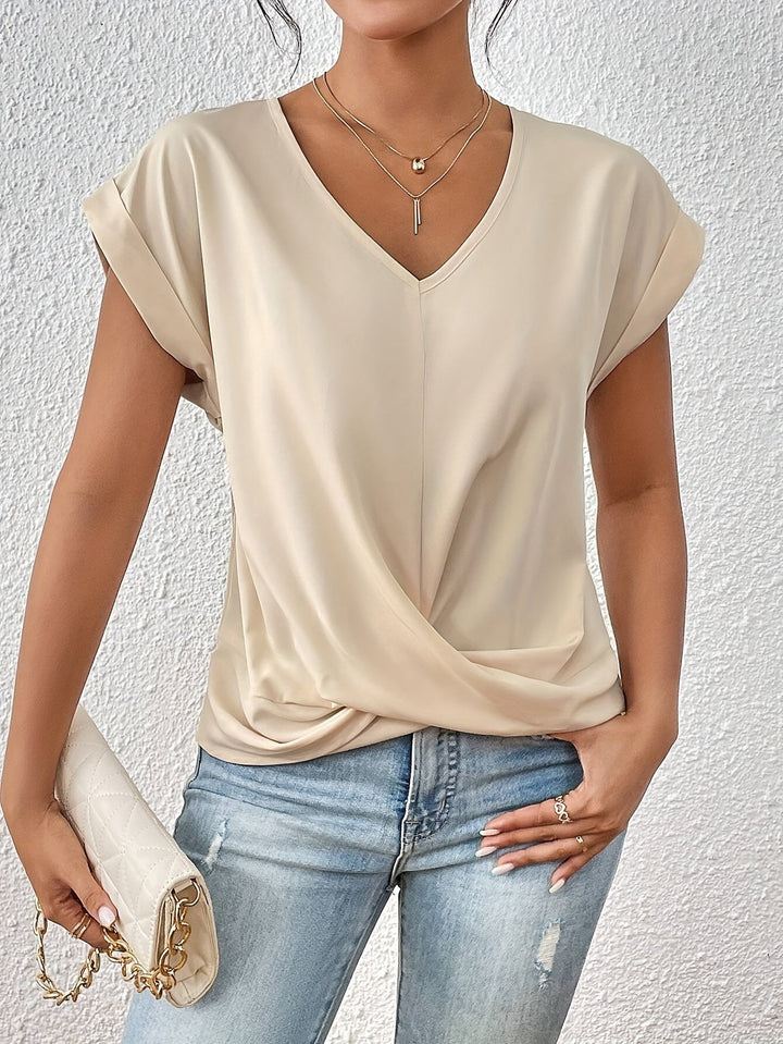 Liana | Top Drapé Doux à Noeud - Flatteur, Confortable et Élégant
