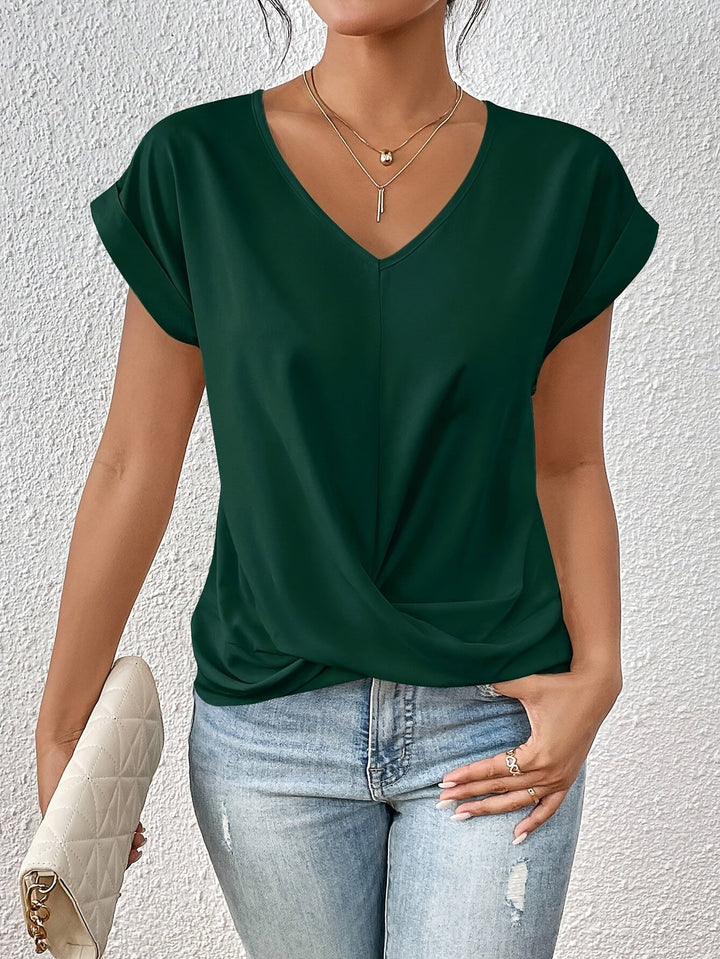 Liana | Top Drapé Doux à Noeud - Flatteur, Confortable et Élégant