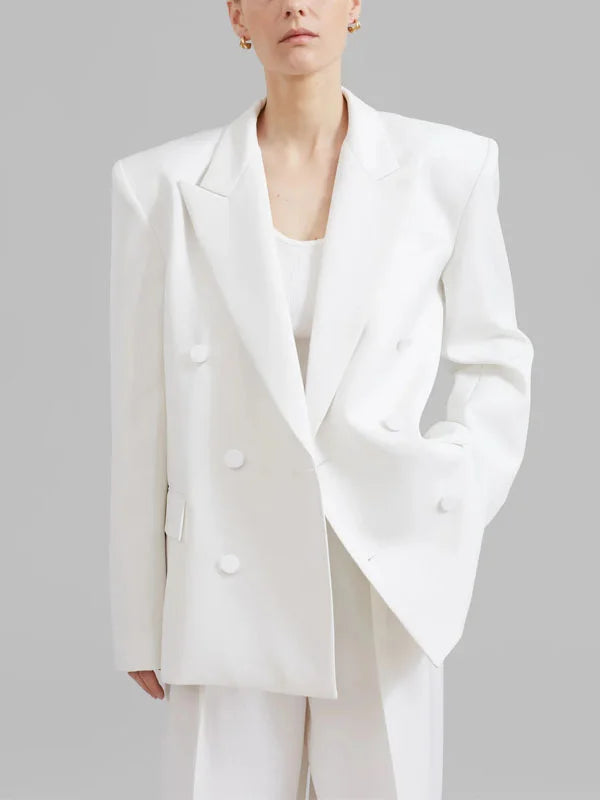 Sofia | Blazer oversize blanc croisé