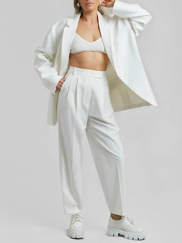 Sofia | Blazer oversize aux lignes épurées - Blanc
