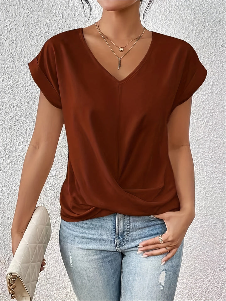 Liana | Top Drapé Doux à Noeud - Flatteur, Confortable et Élégant