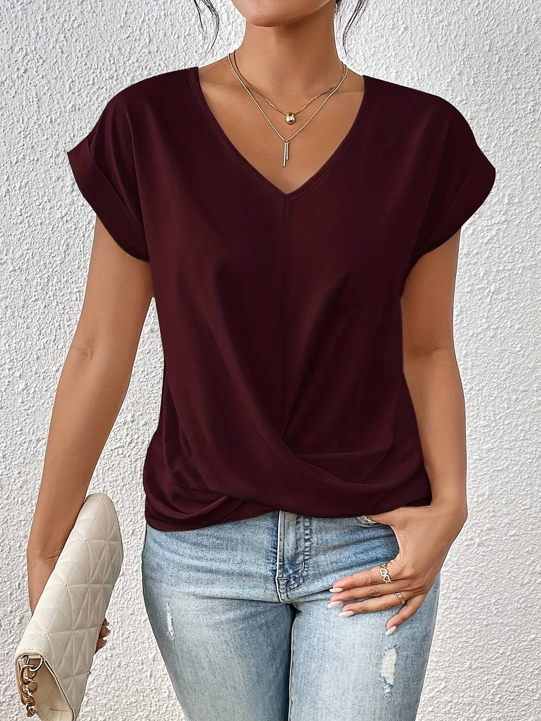 Liana | Top Drapé Doux à Noeud - Flatteur, Confortable et Élégant