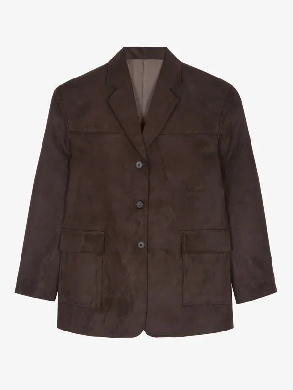 Sofia | Blazer oversize en daim marron