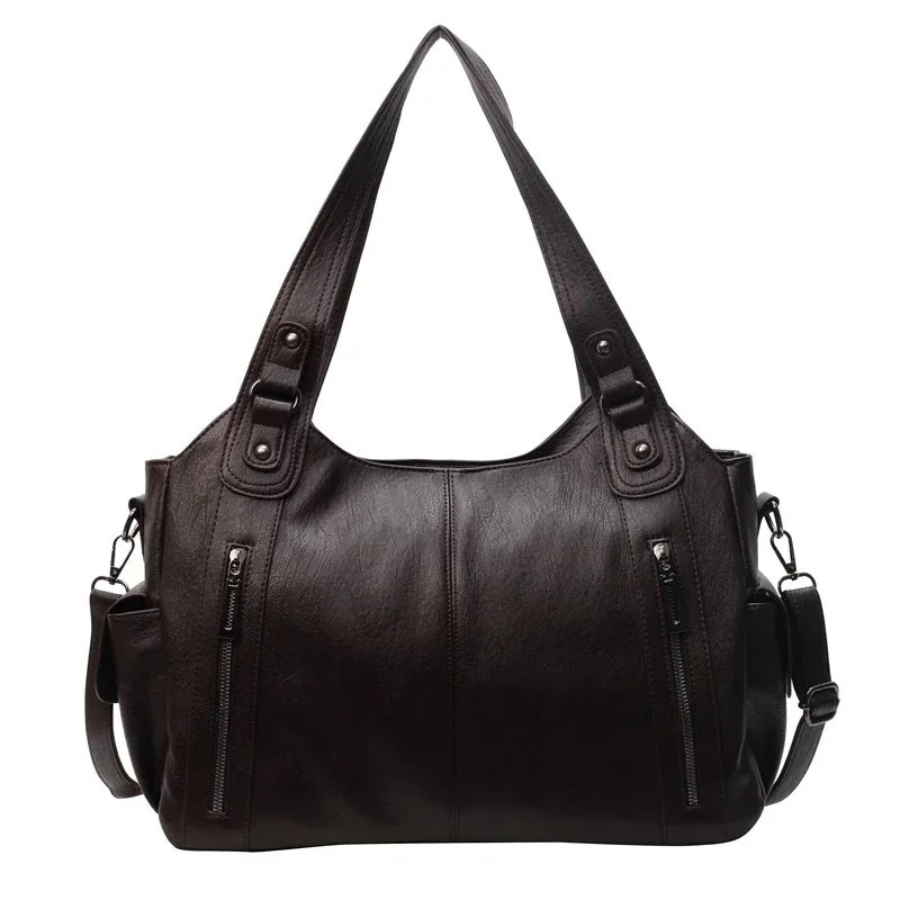Uma — Sac porté épaule à double zip, grande contenance