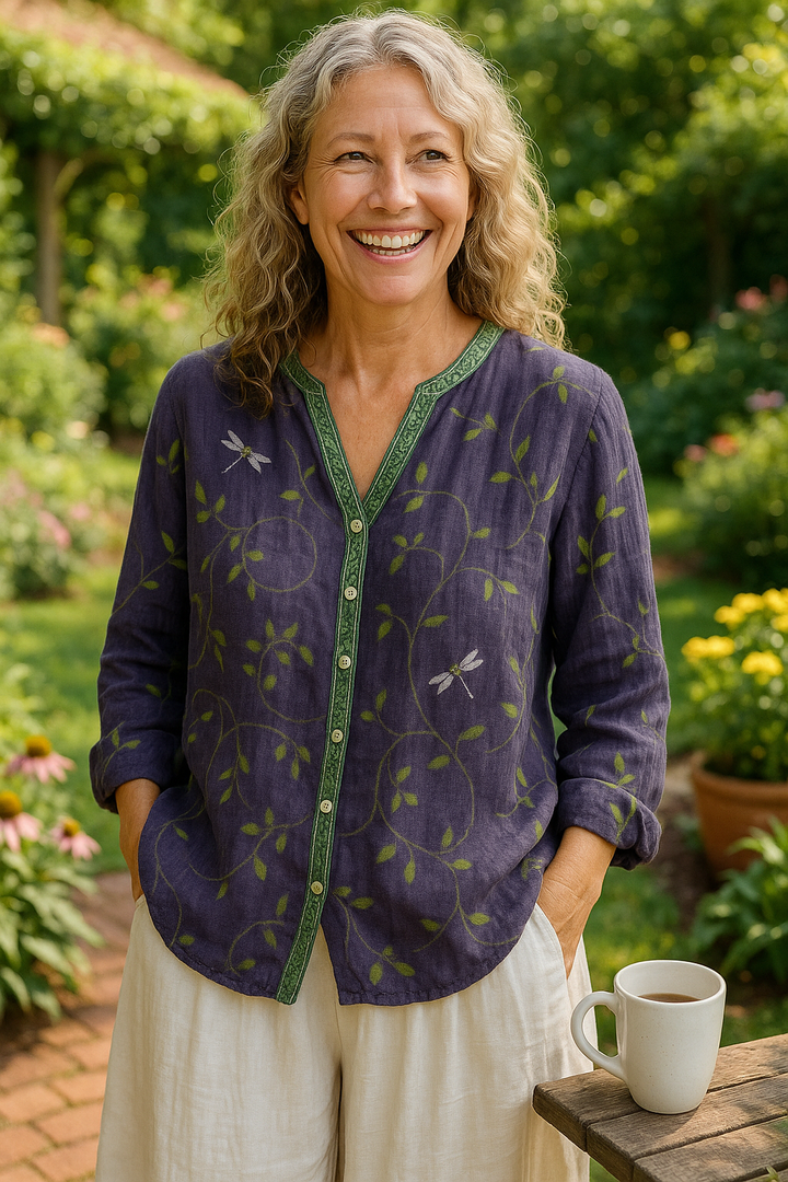 Fern | Blouse V-Neck Détendue – Élégance Intemporelle, Confort Sans Effort