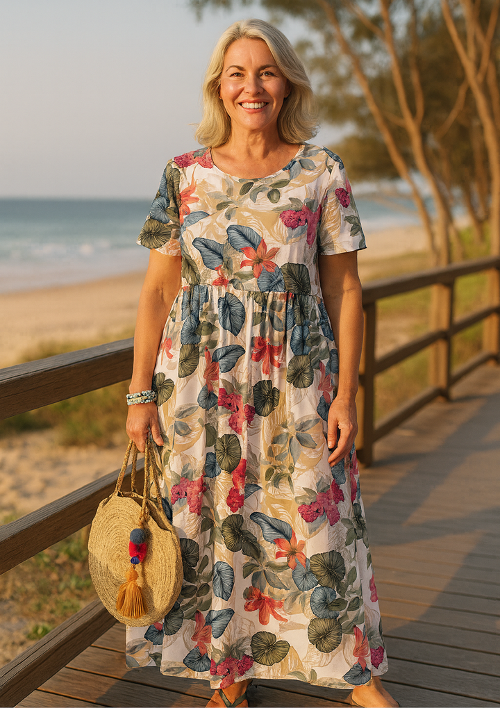 Masie | Robe Maxi Fleurie Évasée – L&