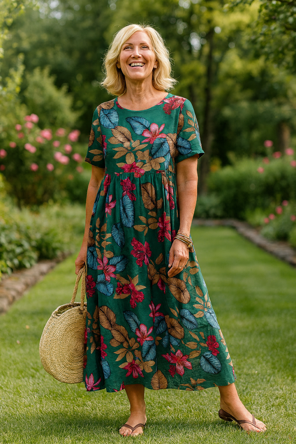 Masie | Robe Maxi Fleurie Évasée – L&