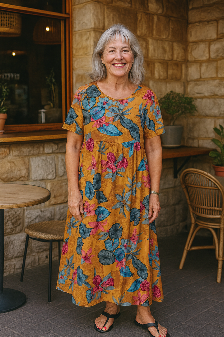 Masie | Robe Maxi Fleurie Évasée – L&
