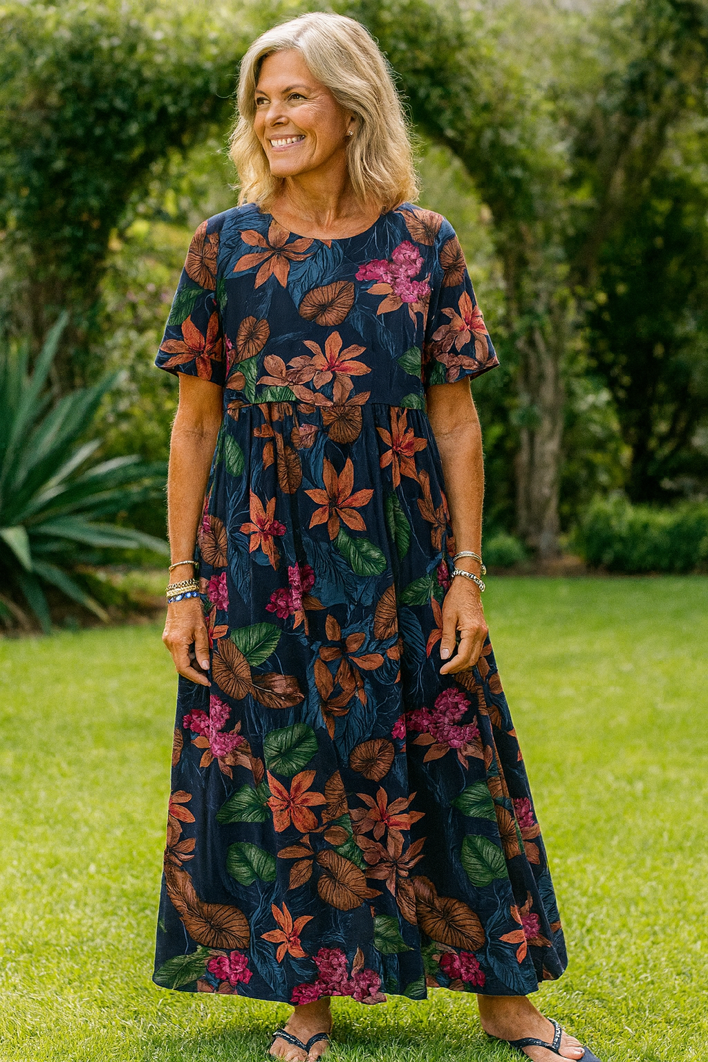 Masie | Robe Maxi Fleurie Évasée – L&