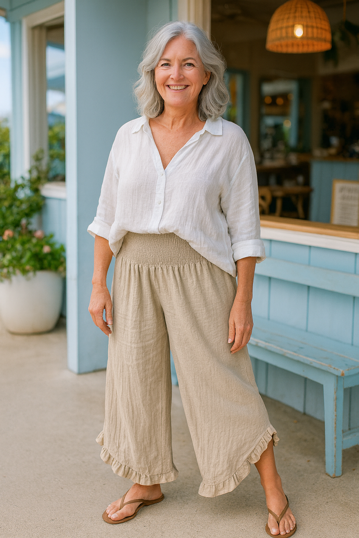 Pantalon Légèreté en Coton-Lin Tavina