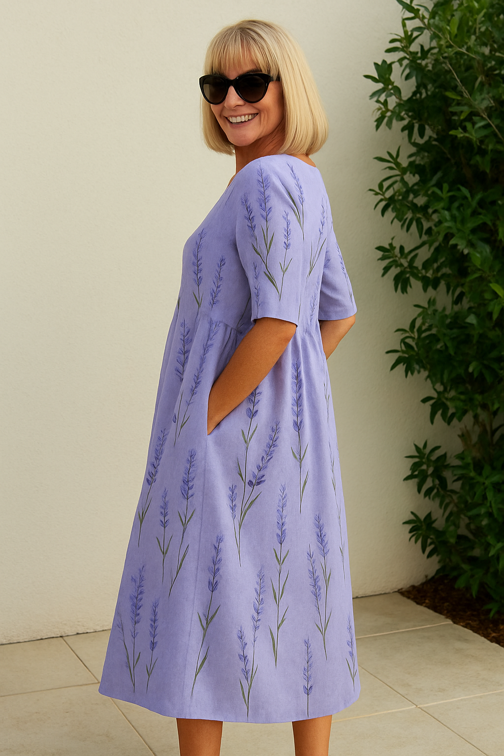 Eliza | Robe Midi Décontractée - Élégance Sans Effort, Confort Quotidien