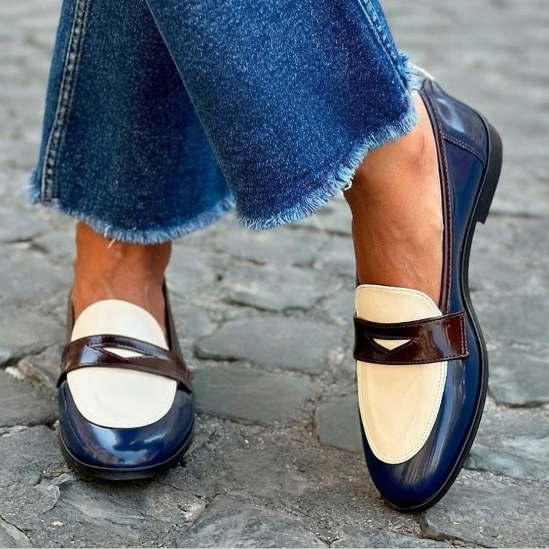 Claudia™ | Mocassins Chic à Détails Contrastés