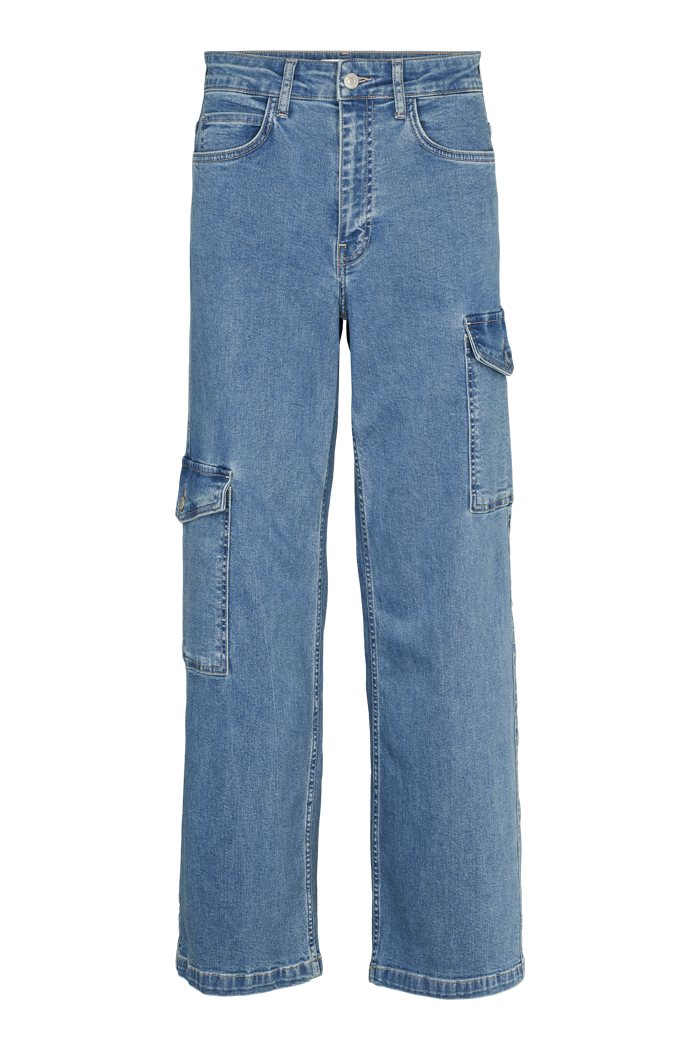 Pantalon cargo Enya - Bleu denim