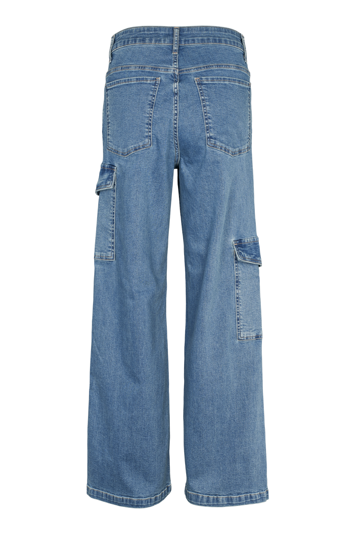 Pantalon cargo Enya - Bleu denim