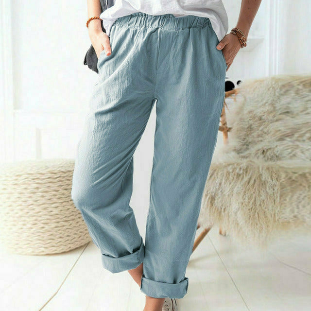 Neria - Pantalon au Tissu Doux et Structuré