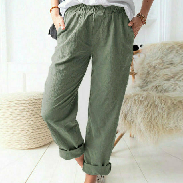 Neria - Pantalon au Tissu Doux et Structuré
