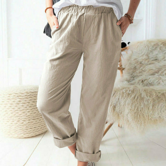 Neria - Pantalon au Tissu Doux et Structuré