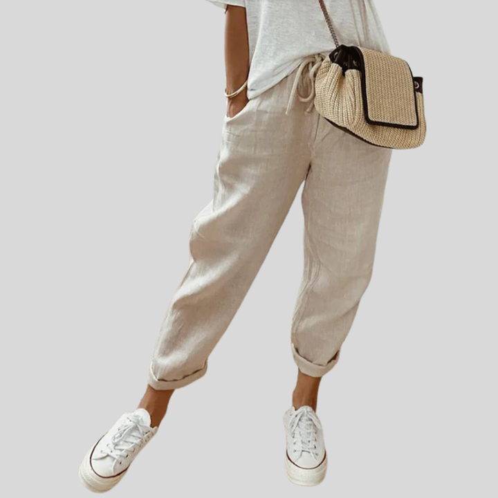 Pantalon Élégant en Tissu Fluide et Confortable