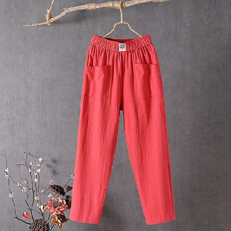 Alyra - Pantalons Décontractés Chic avec Poches Pratiques