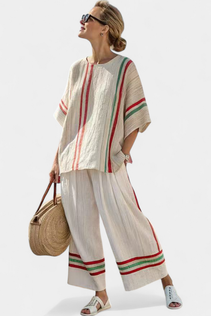Truvane | Blouse à imprimé bohème et pantalon ample, tout confort