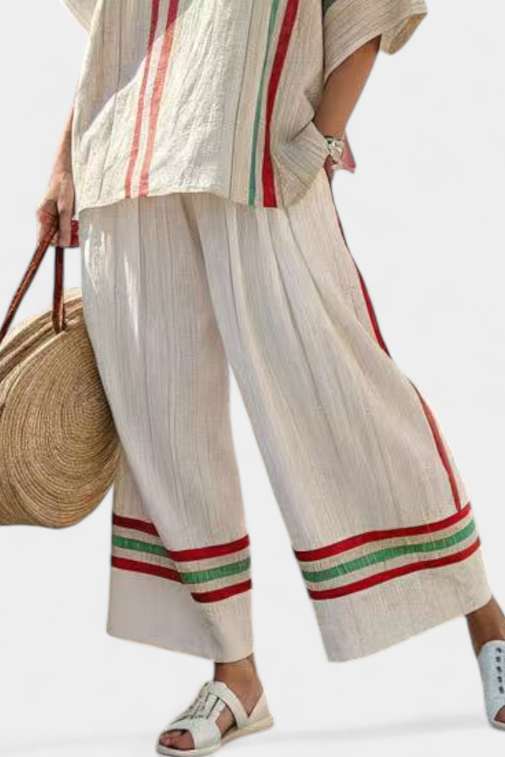 Truvane | Blouse à imprimé bohème et pantalon ample, tout confort