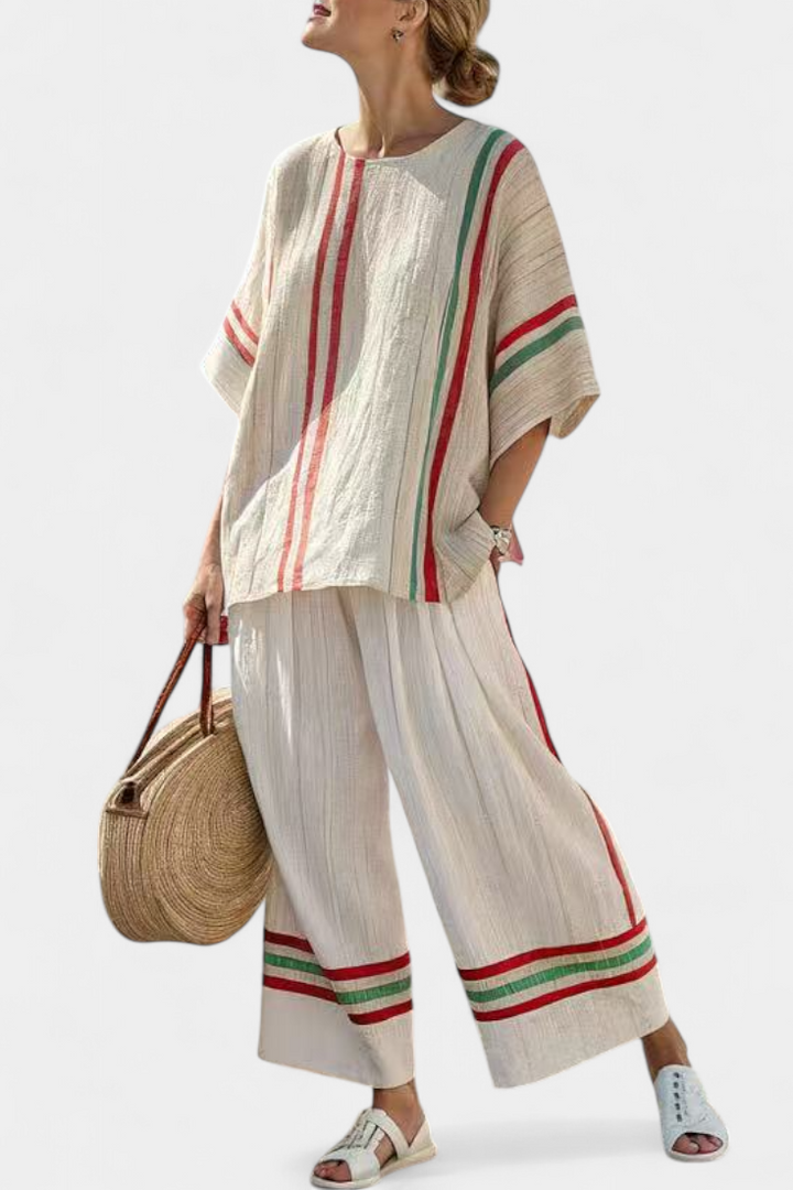 Truvane | Blouse à imprimé bohème et pantalon ample, tout confort