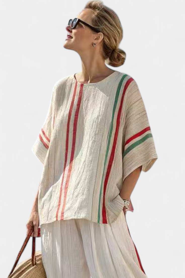 Truvane | Blouse à imprimé bohème et pantalon ample, tout confort