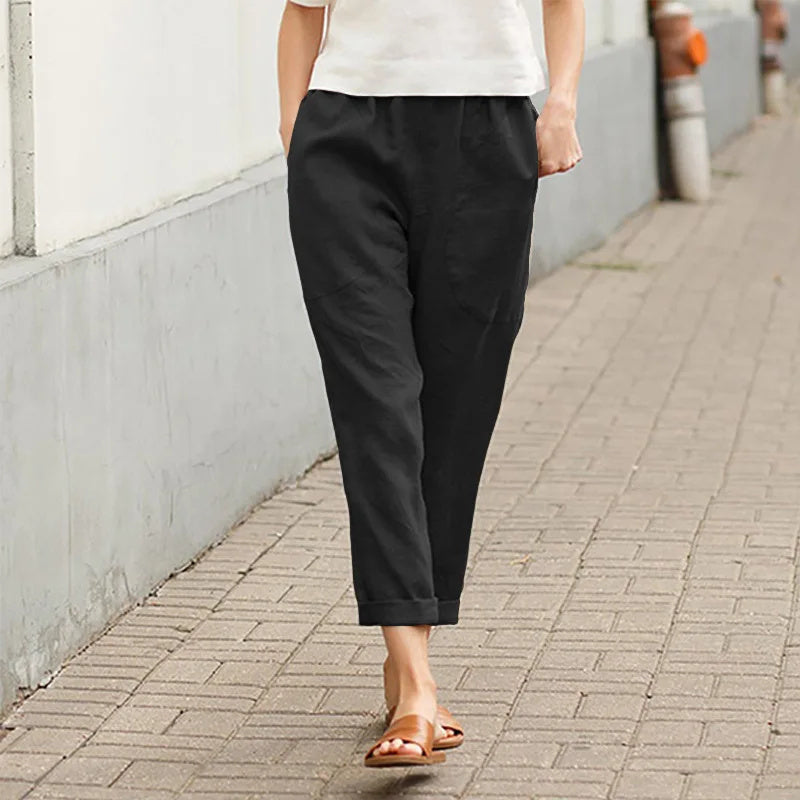 Kriza - Pantalons Évasés Chic avec Poches Pratiques