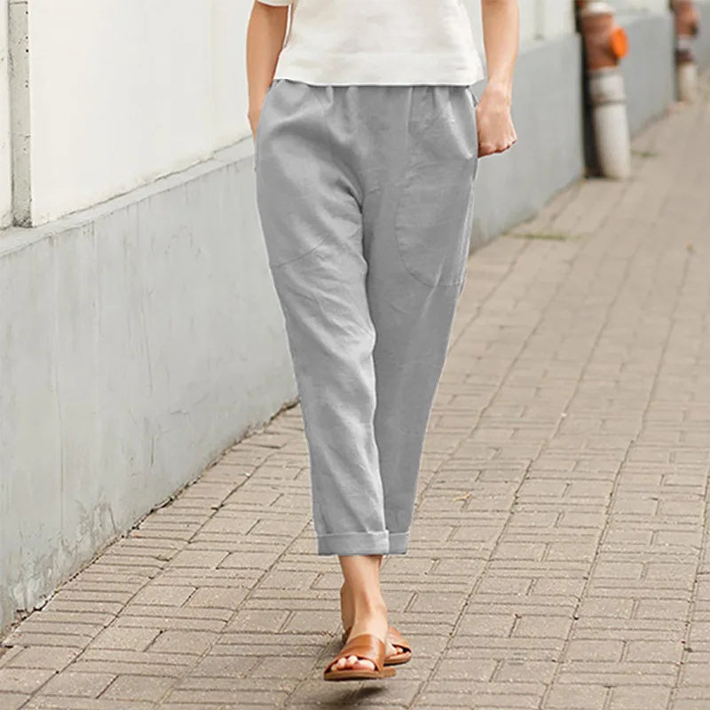 Kriza - Pantalons Évasés Chic avec Poches Pratiques