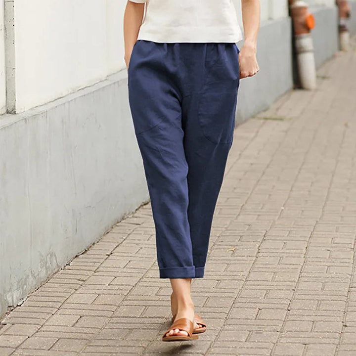 Kriza - Pantalons Évasés Chic avec Poches Pratiques
