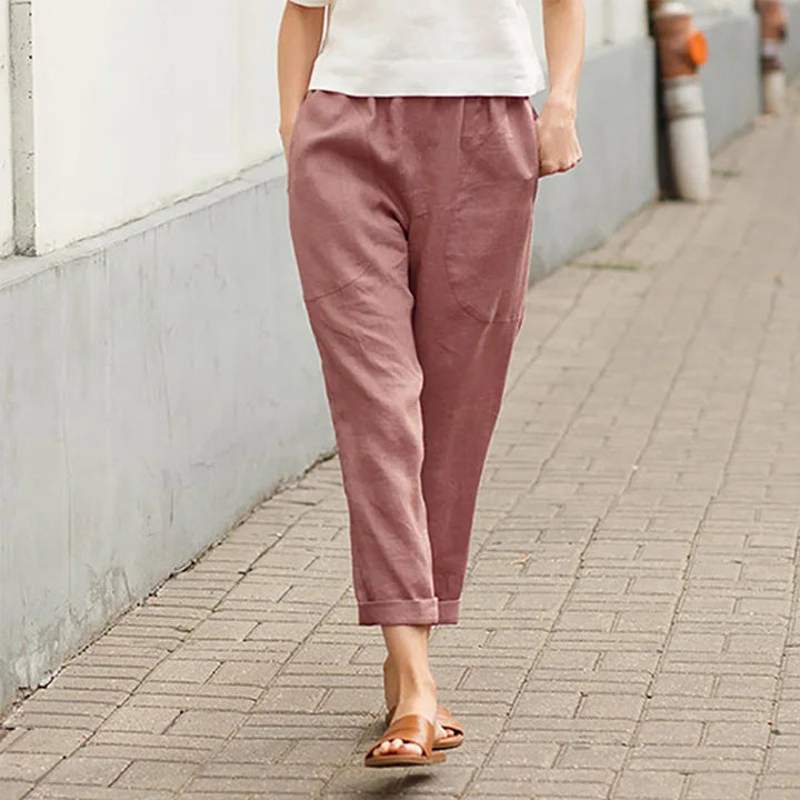 Kriza - Pantalons Évasés Chic avec Poches Pratiques