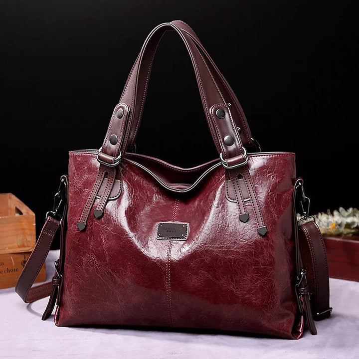 Aralyn - Cabas raffiné en cuir souple