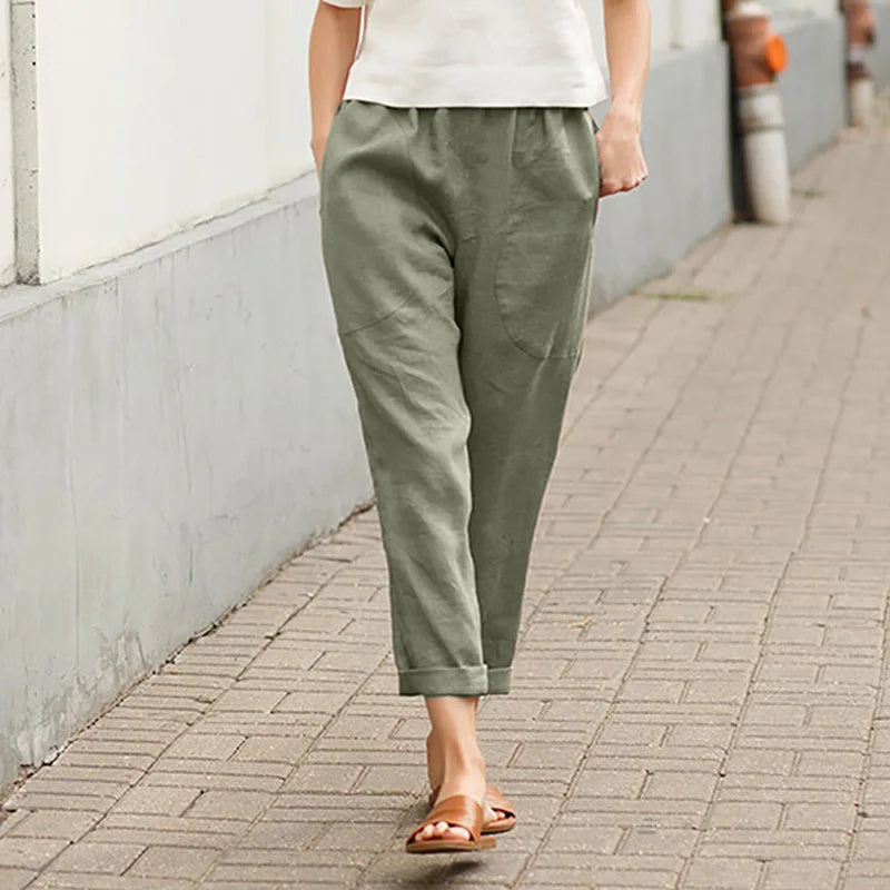 Kriza - Pantalons Évasés Chic avec Poches Pratiques