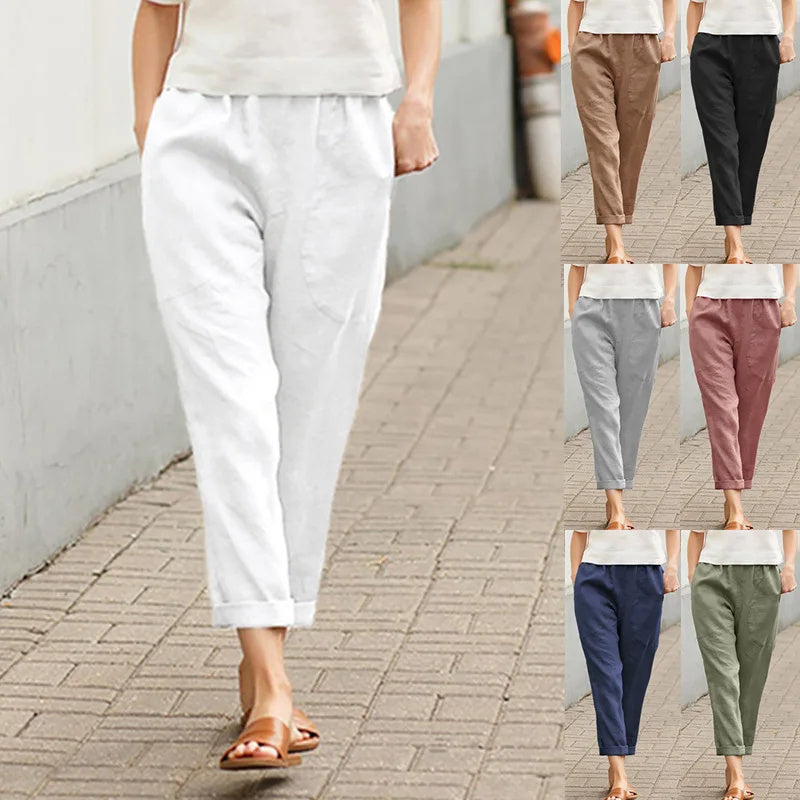 Kriza - Pantalons Évasés Chic avec Poches Pratiques