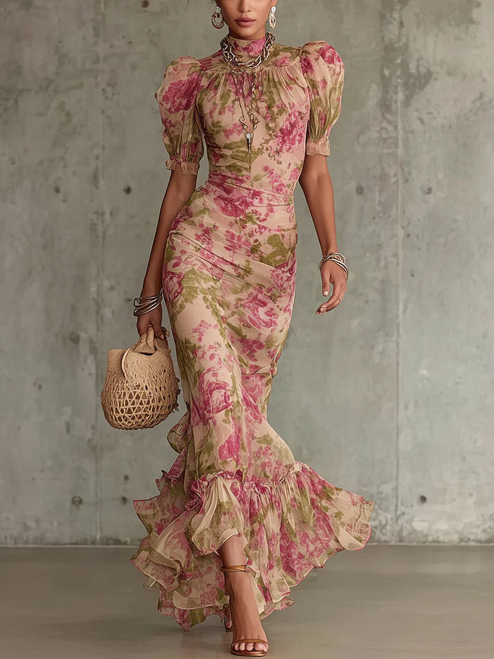 Rosalie™ | Robe Maxi à Imprimé de Roses Vintage