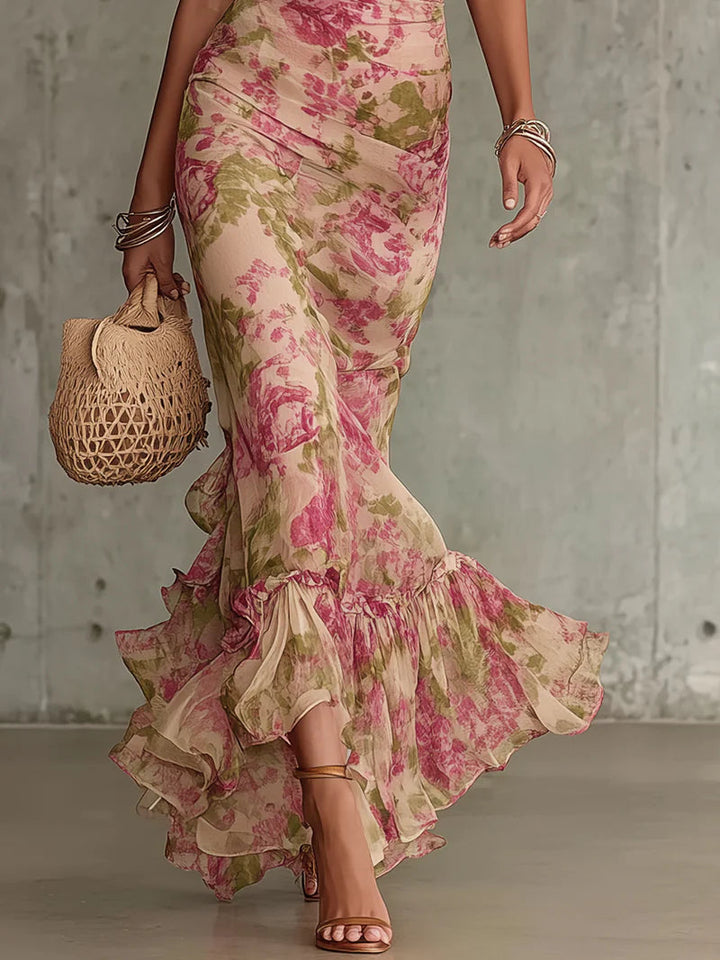 Rosalie™ | Robe Maxi à Imprimé de Roses Vintage