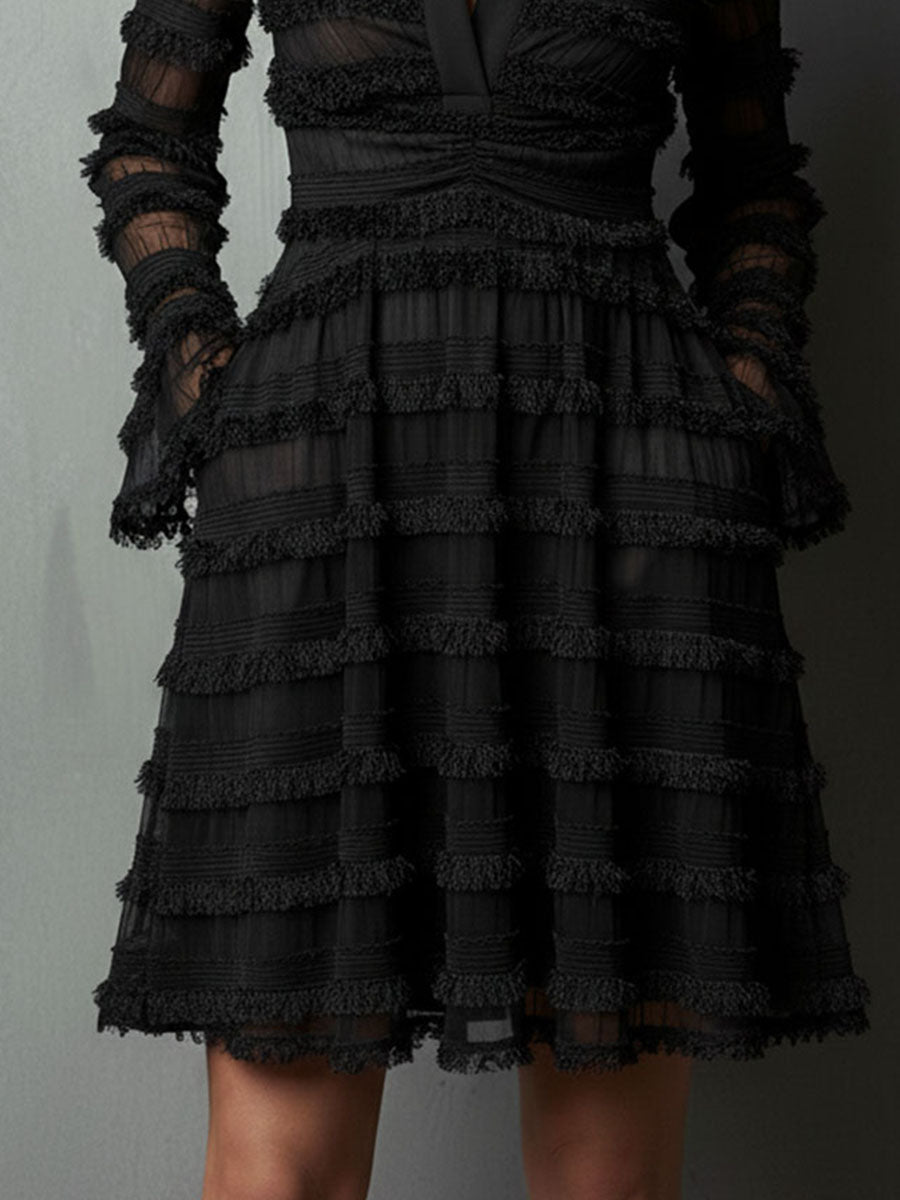Robe Mini Élégante Rosalie™ avec Décolleté en V Profond