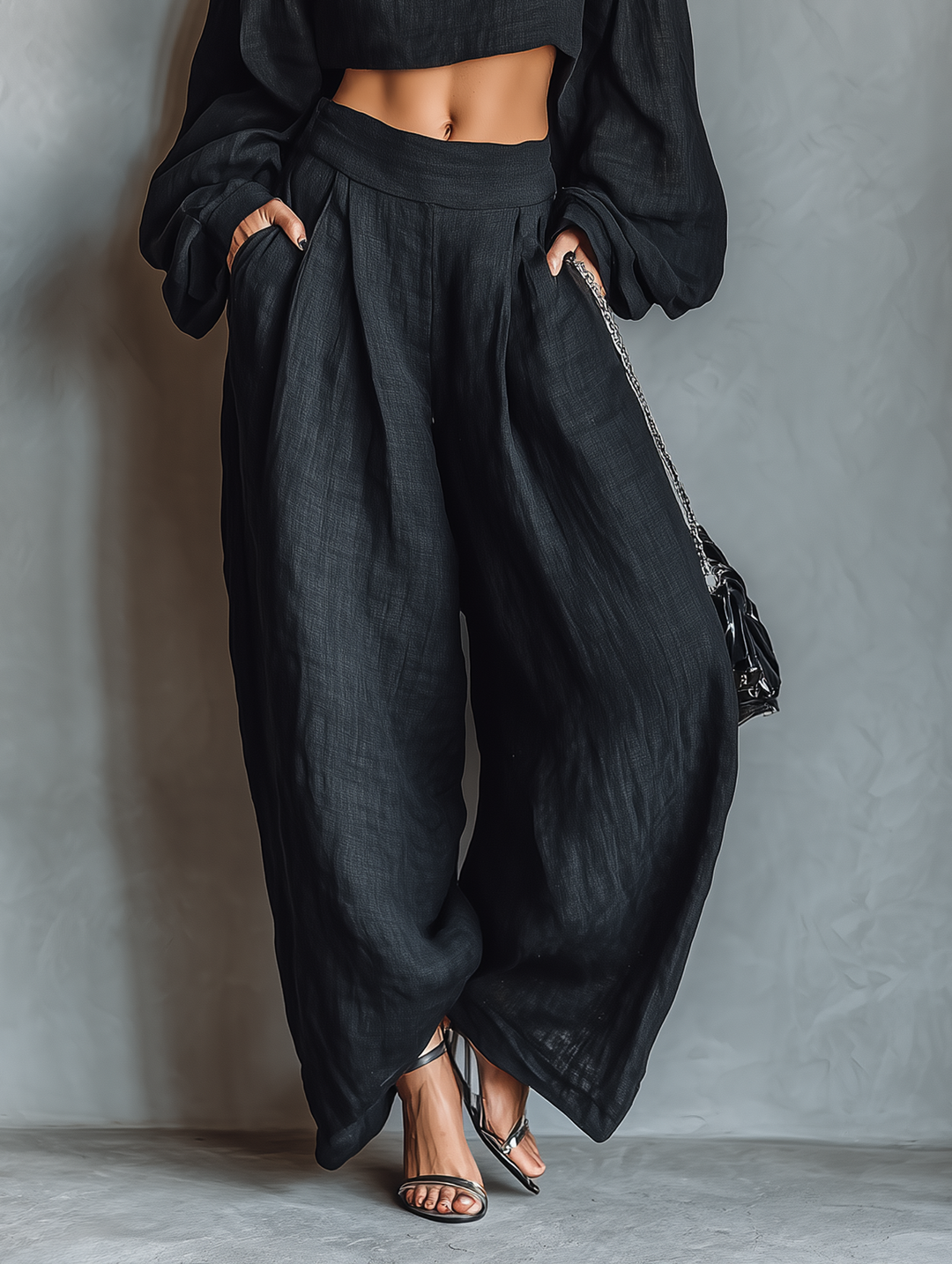 Tess™ || Ensemble décolleté et pantalon palazzo