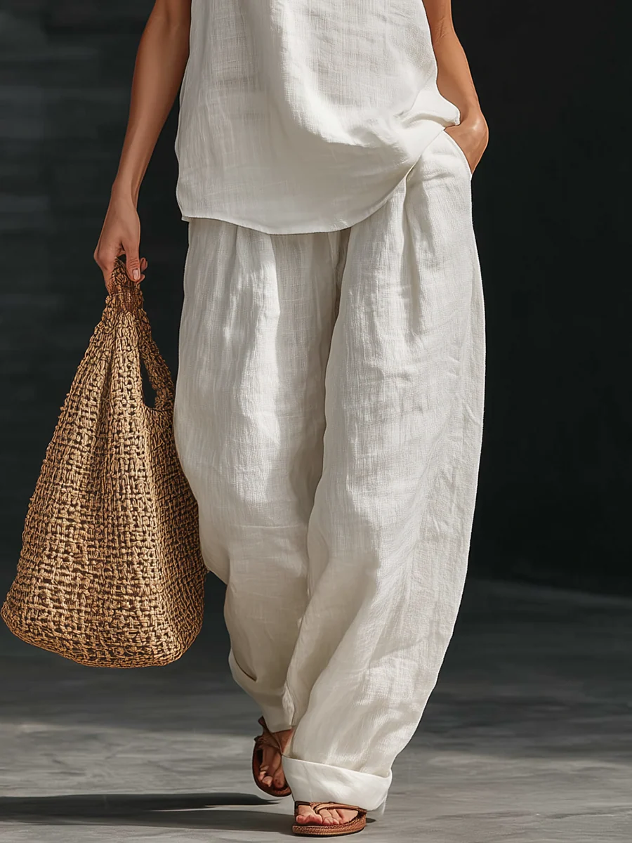 Zoë™ || Ensemble sans manches avec pantalon évasé